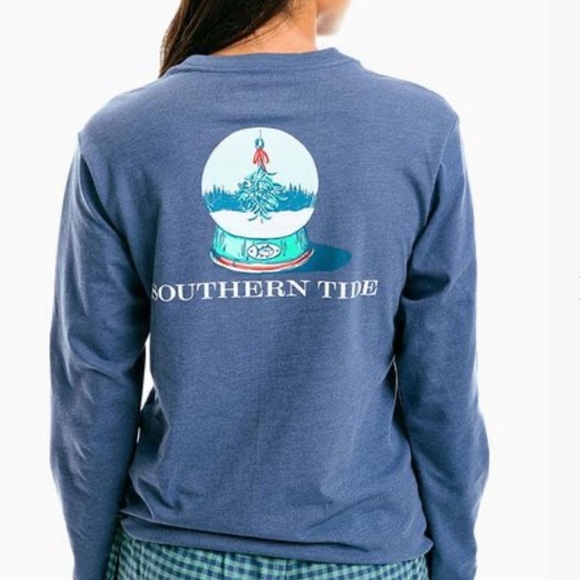 SOUTHERN TIDE Women’s Catching Snow Mistletoe Heather T-Shirt Blue Size Small - Picture 7 of 7